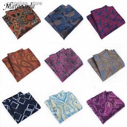 Mouchoirs Matagorda Mode Mens Wear Variété Hanky Pocket Squared Mouchoir Paisley Impression Cajou Cocktail Cravate Gravata Accessoires Y240326