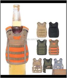 Manejo de bebidas Drinkware Koozie Militar Molle Mini Vest Forrador Correas de hombro ajustable Beer Er Bar P9850671
