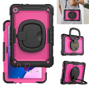 Funda con soporte y agarre para Lenovo Tab M10 Plus de 10,6 pulgadas, PC de silicona resistente de 3.ª generación, funda segura para tableta a prueba de golpes para niños con protector de pantalla PET + correas para los hombros