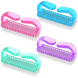 Poignée Grip Brosse à Ongles Larbois Brosses à Ongles Main Brosse à Ongles Nettoyant Kit de Récurage Pédicure pour Orteils et Ongles Hommes Femmes 4 Pack