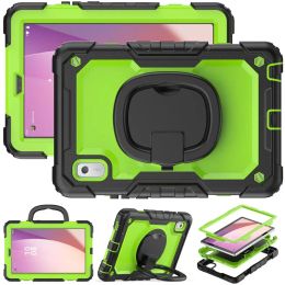 Handgreep Roterende Armor Case voor Lenovo Tab M9 K9 9.0 inch TB-310 Kinderen Veilig Schokbestendig Silcione PC Heavy Duty Robuuste Tablet Cover met Schouderband + Scherm PET Film