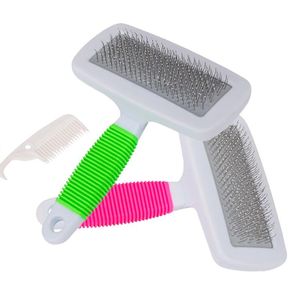 Poignée perte chien chat brosse à cheveux fourrure toilettage tondeuse peigne animal de compagnie Slicker brosse