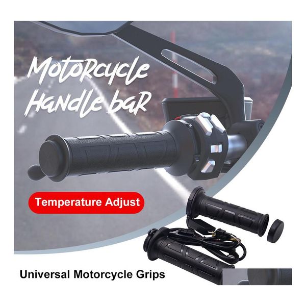 Guidons Poignées chauffantes pour moto 22 mm Barre moulée électrique Chauffe-ATV Ajuster la température Guidon Drop Livraison Mobiles Moteur Dhnw2