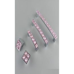 Manijas Tiradores Cristal Serie Diamante Rosa Muebles Puertas Perillas Dresser Der Armario Gabinetes de cocina Armario Accesso8779447 DHD8V