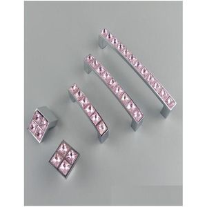 Handles tire Crystal Glass Series Diamond Pink Meubles Boutons de porte Der Armoire de cuisine Armoires de cuisine Accesso7271500 DH1HQ