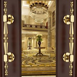 Poignées de porte en bois massif doré européen, poignées de garde-robe coulissantes, boutons de tiroir d'armoire, quincaillerie Design180t