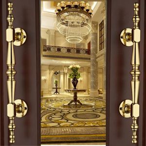 Poignées de porte en bois massif doré européen, poignées de garde-robe coulissantes, boutons de tiroir d'armoire, quincaillerie Design2956