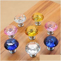 Handgrepen trekt mode K9 Crystal Glass Diamond Furniture Hardware Der Garderobe Keukenkasten Kastdeur PL Knobs Groothandel ZA4 DHOXW