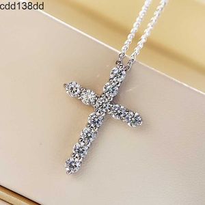 Handgemaakte 100% 925 Sterling Silver Cross hanger diamant CZ Betrokkenheid bruiloft hangers kettingen voor vrouwen bruidsfeestje sieraden