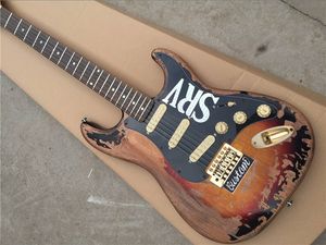 Masterbuilt hecho a mano Edición limitada Stevie Ray Vaughan Tribute SRV Número uno Vintage Brown Guitarra eléctrica Puente trémolo Whammy Bar