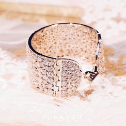 Handgemaakte 18k gouden Moissanite Diamond Bangle armband voor vrouwen bruids bruiloft armband trendy feestjuwelen