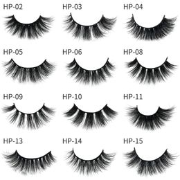 Handgemaakte 3d nertsen haar valse wimper full strip eye wimpers dikke nep faux eyelashes make-up schoonheid valse wimpers