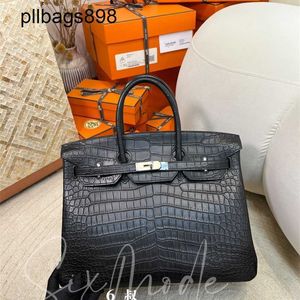 Handmade 7A Bikns Bikns Genuine Leather Mist Crocodile Crocodile Tío Wax Thread Black1zy3