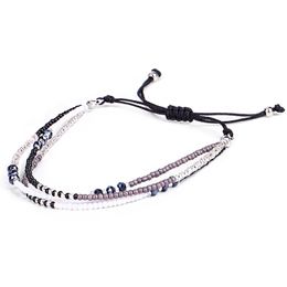 Cuentas de cristal coloridas multicapa ajustables hechas a mano, hebras de cuentas, pulsera, joyería para regalo tejido