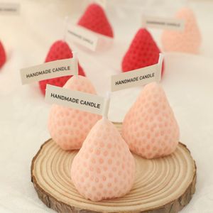 Handgemaakte aromatherapie Geurende fruit Strawberry kaarsen decoratie geschenk huis slaapkamer woonkamer bruiloft verjaardagsfeestje kaarsen