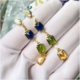 Boucles d'oreilles en perles faites à la main pour femmes, multicolores, longues, bohème, bijoux de fête, à la mode, accessoires de déclaration, bijoux 224L