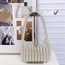 Bolso de perlas tejido con cuentas hecho a mano con diseño de nicho, bolso de axila moderno, informal, versátil y minimalista 231229