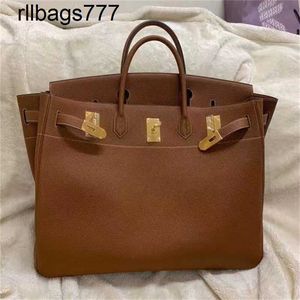 Handgemaakte BK -tas Handtassen 40 cm grote merkontwerper 50 cm Tote Mens Brown Color Luxury Bag Volledig stiksel met waslijn Togo leer