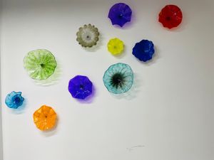 Handgemaakte geblazen glazen wandlampen kunst ontworpen moderne platen voor hotel home decor chihuly stijl decoratieve verlichting