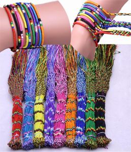 Bracelet tressé fait à la main unisexe adulte enfants enfants bijoux à bricoler soi-même corde colorée cordon brin tressé bracelets d'amitié noël Gi4534137