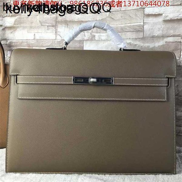 Maletín de negocios hecho a mano Maletín de cuero genuino para hombre de 38 cm, bolsos genuinos para exteriores, calidad VIP, hilo de cera cosido a mano, mano de piel de vaca Original EPSOM