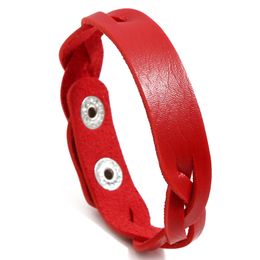 Handgemaakte Snoep Kleur PU Leer Gevlochten Bedelarmbanden Voor Vrouwen Meisje Verstelbare Eenvoudige Decor Mode-sieraden