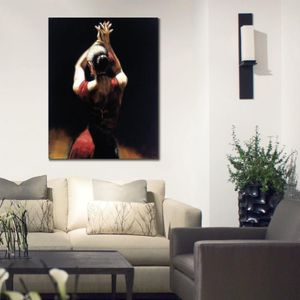 Handgemaakte canvas kunst olieverfschilderijen flamencodanseres in rode moderne figuur mooie vrouw kunstwerk voor thuis muur decor268b