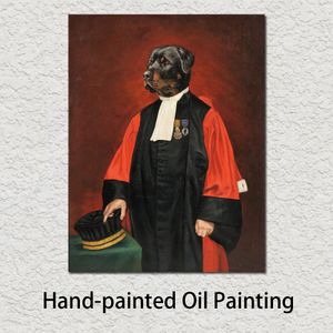 Handgemaakte canvas kunstschilderijen de eervolle Rottweiler magistraat mooie honden olieverfschilderij voor wanddecoratie