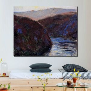 Fait à la main Claude Monet peinture à l'huile la vallée de la Creuse soirée effet 1889 moderne toile Art moderne paysage salon décor