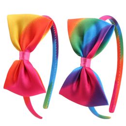 Handgemaakte kleurrijke bowknots 1 cm breedte hoofdbanden Haarbanden voor meisjes kinderen feestclub hoofdkleding mode -accessoires