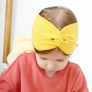 Handgemaakte katoenen hoofdband met cross -knoop rekbare schattige kopwares voor babymeisjes pasgeboren baby kinderen kinderen