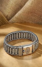 Bracelet de roue de prière créatif fait à la main pour les hommes perles de transfert féminine en argent vintage en difficulté SixCacter Mantra 9600320