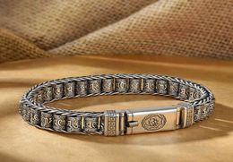 Bracelet de roue de prière Passepartout créatif fait à la main pour hommes, perles de transfert en argent Sterling 039s, Mantra à six caractères rétro 1588631