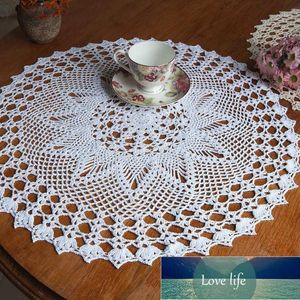Tapetes de ganchillo hechos a mano mantel de flores de encaje tapete de algodón manteles individuales cubierta de mesa posavasos decoración del hogar 50cm Round1
