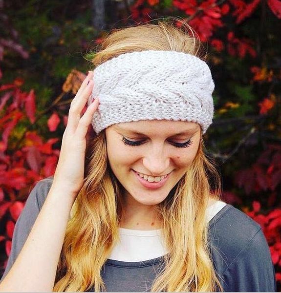 fait à la main Crochet Bandeau Laine à tricoter Bandeau Tricot Bande De Cheveux Hiver Chaud Filles Headwrap Cache-oreilles Muffs Twist Noeud Bandeaux De Sport