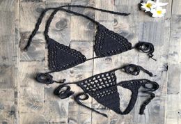 Handgemaakte gehaakte micro bikini G string string strand micro badmode sexy lingerie sets voor dames 6261251