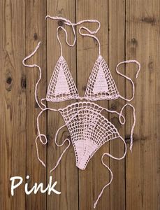 Handgemaakte haakmicro -bikini G Thong String Beach Micro Swimwear Sexy Lingerie Sets 13 Color32369999