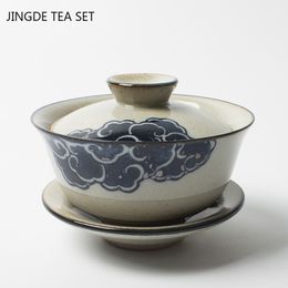 Ensemble de thé de poterie brute à la main