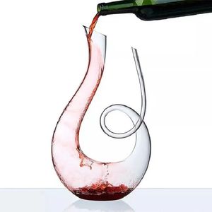 Handgemaakt kristal 1500 ml Spiraalvormige glazen wijn brandewijn Decanter Gift Harp Swan Separator Glass Jug pourer belucht set 240415