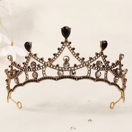 Righine en cristal en cristaux Blacks Blacks Bridal Headress Crown Prom Party Princess Wedding Crown Tiara Christmas Anniversaires