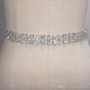 Ceintures de mariage en cristal faites à la main doré argent strass robe de mariée ceinture accessoires de mariage formel ceinture de ceinture de ruban de mariée CPA1393