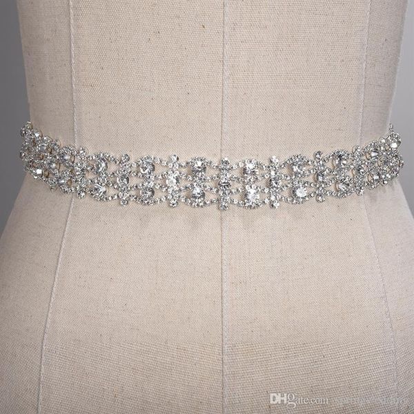 Ceintures de mariage en cristal faites à la main doré argent strass robe de mariée ceinture accessoires de mariage formels ruban de mariée ceinture de ceinture CPA1277A