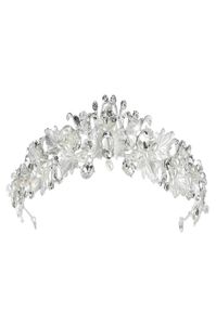 Accessoires de cheveux de mariage en cristal faits à la main, diadème en strass, bandeau de mariée, couronnes, perles claires pour soirée, 3631547