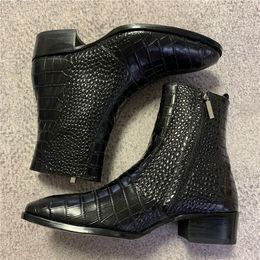 Botas de cuero genuino con cuña ajustadas personalizadas hechas a mano patrón de lagarto jurdpur sl pares pasarela botas de moda