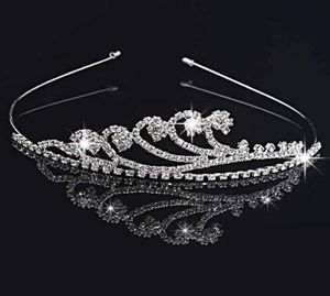 Handgemaakte schattige zilveren bruiloft bruids kristallen kroon tiara's sprankelende bruiloft verjaardag leuk cadeau bloemenmeisje 1173CM3326405