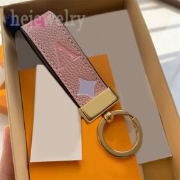 Handgemaakte ontwerper Keychains Dragonne Multicolor Key Chain Women Men Men Bruin Lederen zak Wallet Lanyard Gold Gold Accessoires Dragonne Keychain Letter PJ047 C23