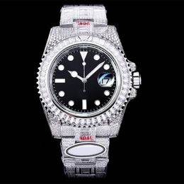 Handmade Diamond Men Watch Watch Luxury Watch 40mm 3135 Mouvement mécanique automatique Sapphire Bracelet inoxydable Braceuse étanche de l'homme de bracelet Montre de Luxe