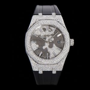 Montre en diamant faite à la main pour hommes montres mécaniques automatiques 41mm saphir femmes montre-bracelet Montre de Luxe