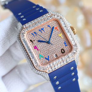 Handgemaakte Diamanten Horloge Heren Automatische Mechanische 8215 Beweging Horloges 40mm Saffier Vrouwen Horloges Montre de Luxe