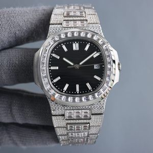 Handgemaakte Diamond Watch Mens Watches Automatic Mechanical 8215 Beweging 40 mm Sapphire Waterdichte vrouwen Polshorloges Montre de Luxe